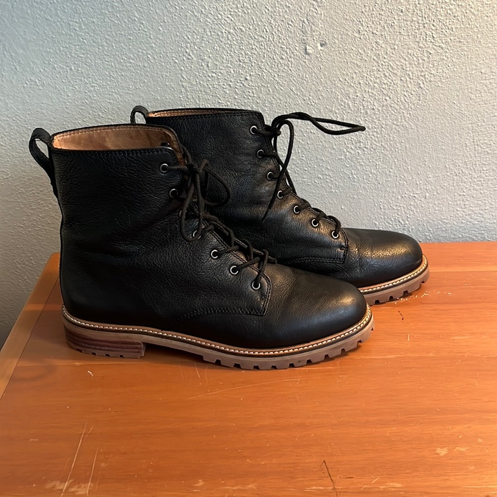 Madewell Levi leather lace up boots